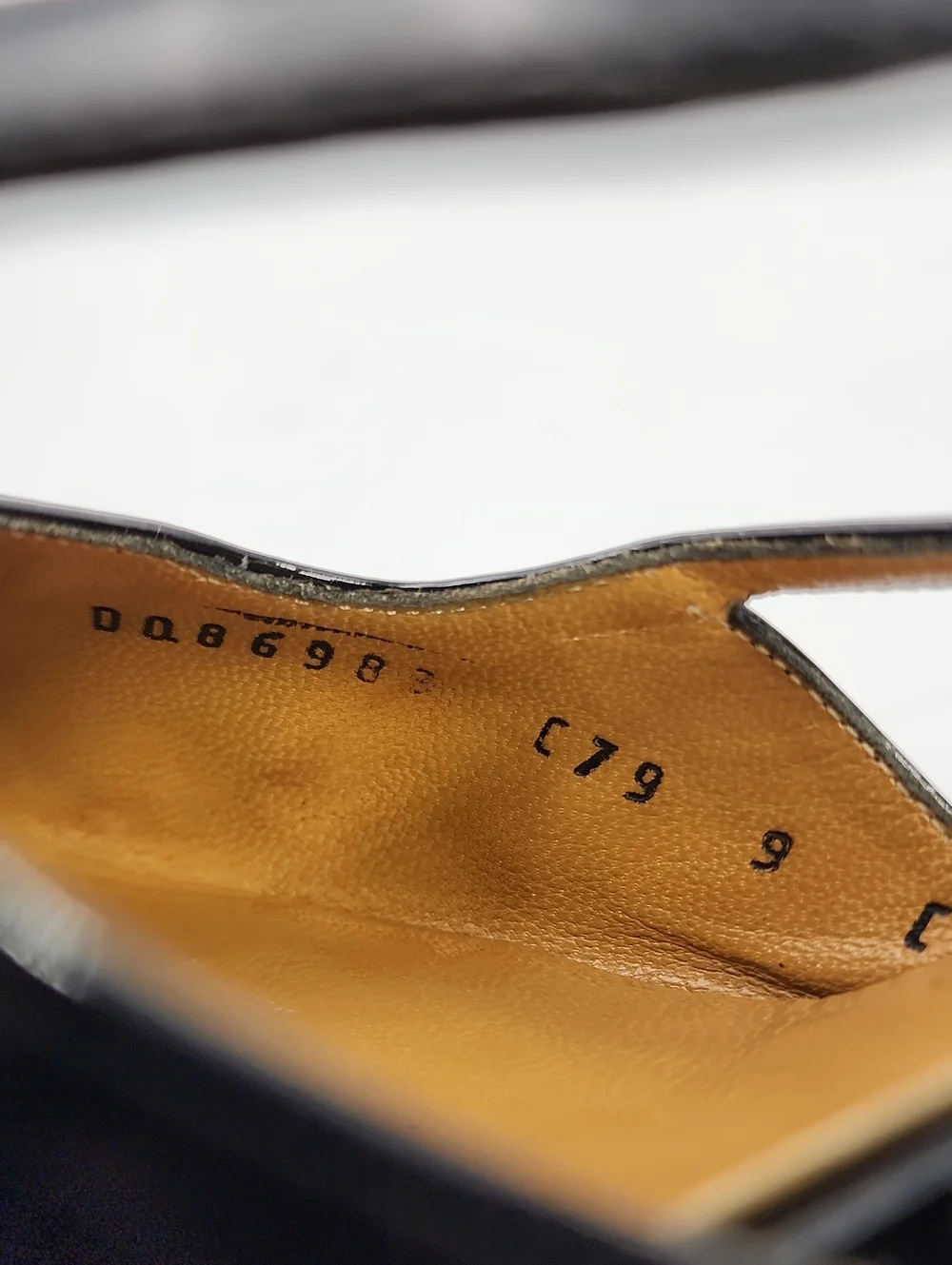 Vintage Salvatore Ferragamo Black Patent Leather Slingback Pumps Square Toe 9 C